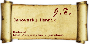 Janovszky Henrik névjegykártya