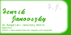 henrik janovszky business card